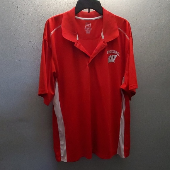 Mens University of Wisconsin Badgers Red Polo - Picture 2 of 4